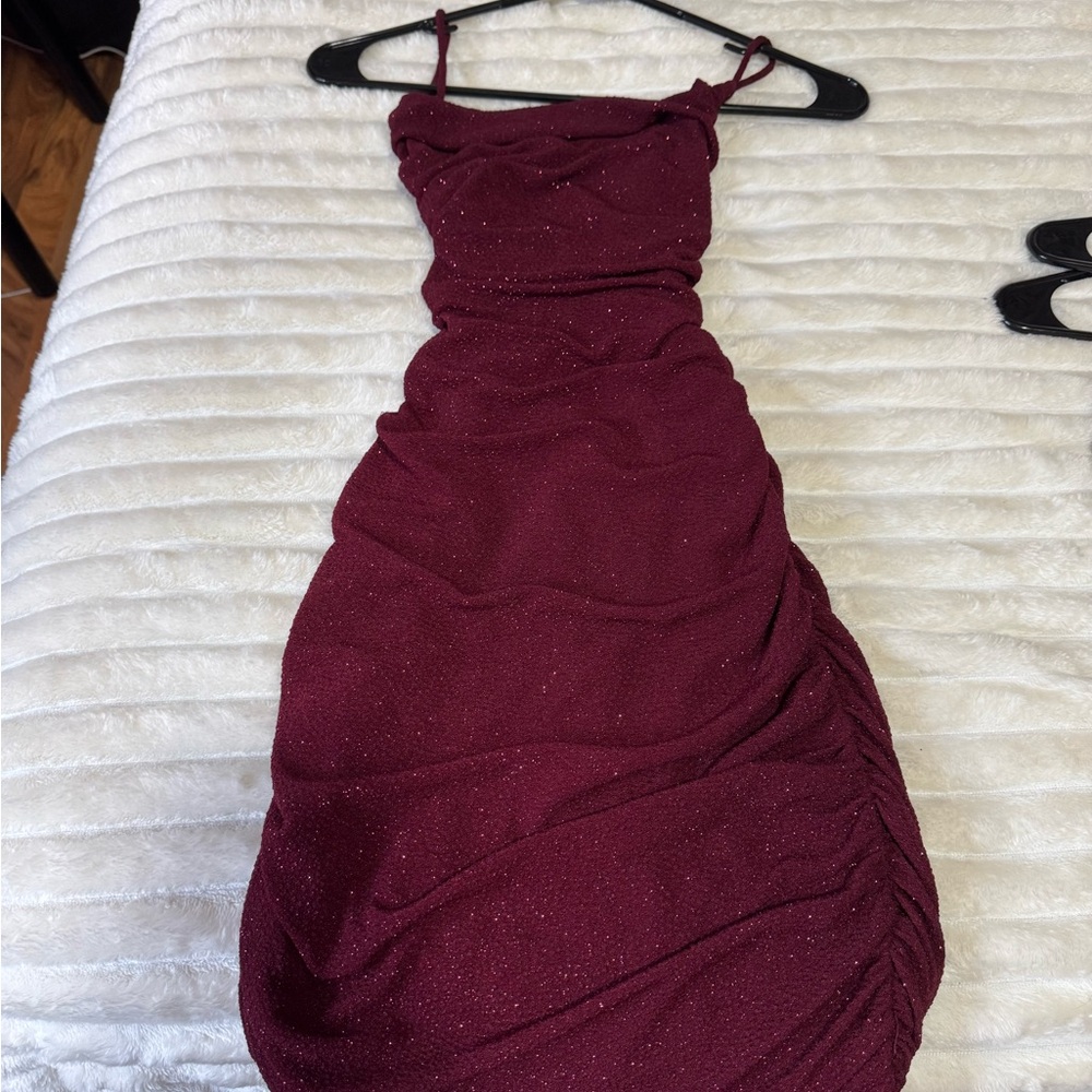 Windsor Red Ruched Bodycon Mini Dress for Prom
